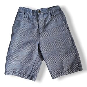 Burnside Boys Shorts Size 5 Black White Blue Houndstooth Plaid